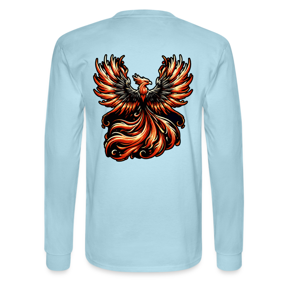 Men's Phoenix Graphic Long Sleeve Shirt with Logo - powder blue