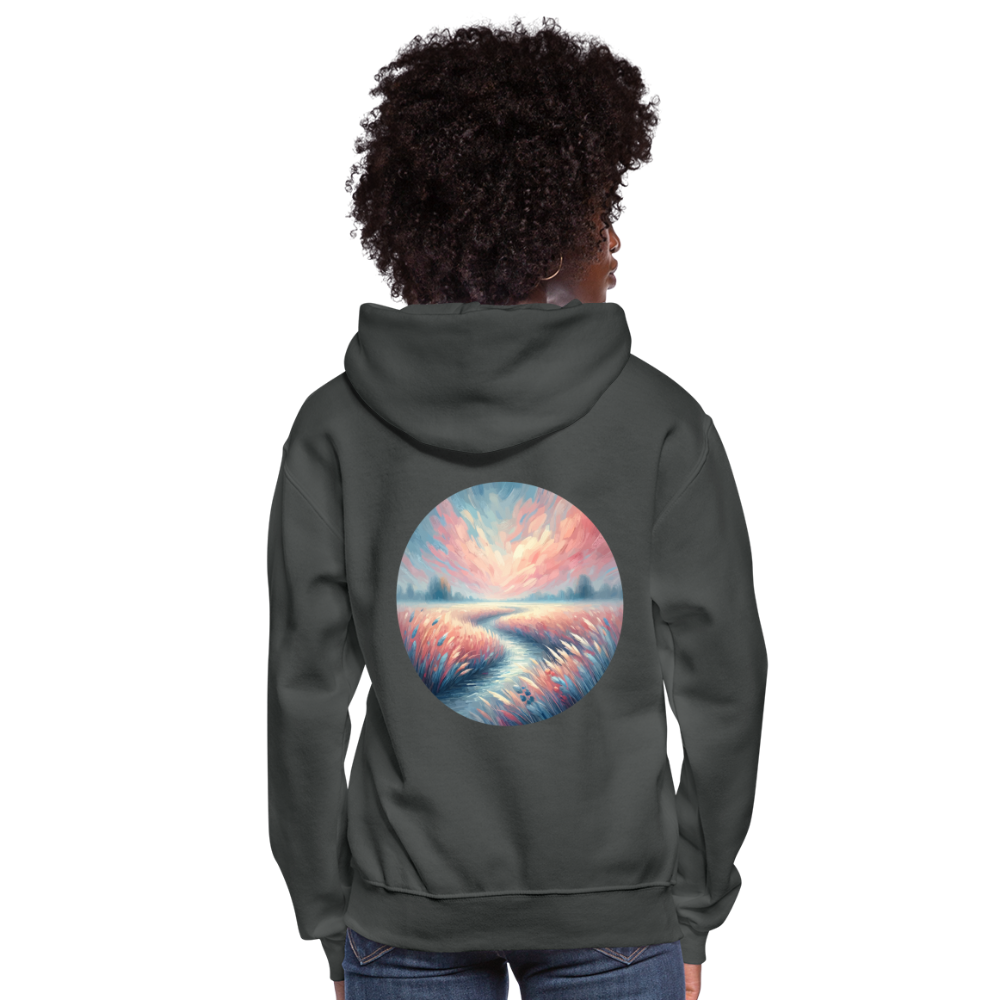 Women's River Meadow Graphic Hoodie with Logo - asphalt