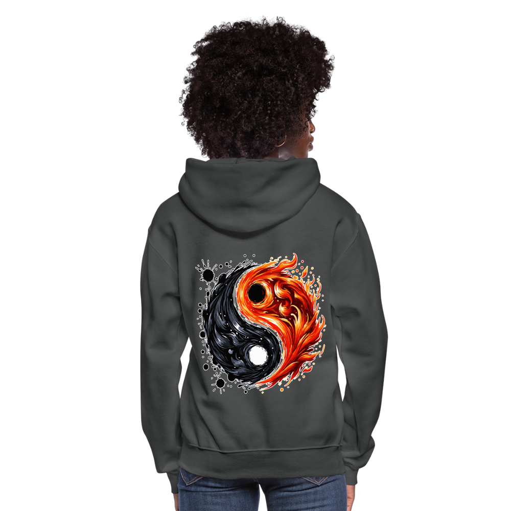 Women's Official Ink and Ember  Yin and Yang Hoodie with Logo - asphalt