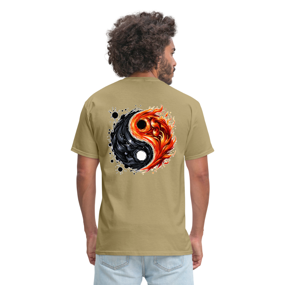 Official Yin and Yang Ink and Ember Unisex Classic T-Shirt with Logo - khaki