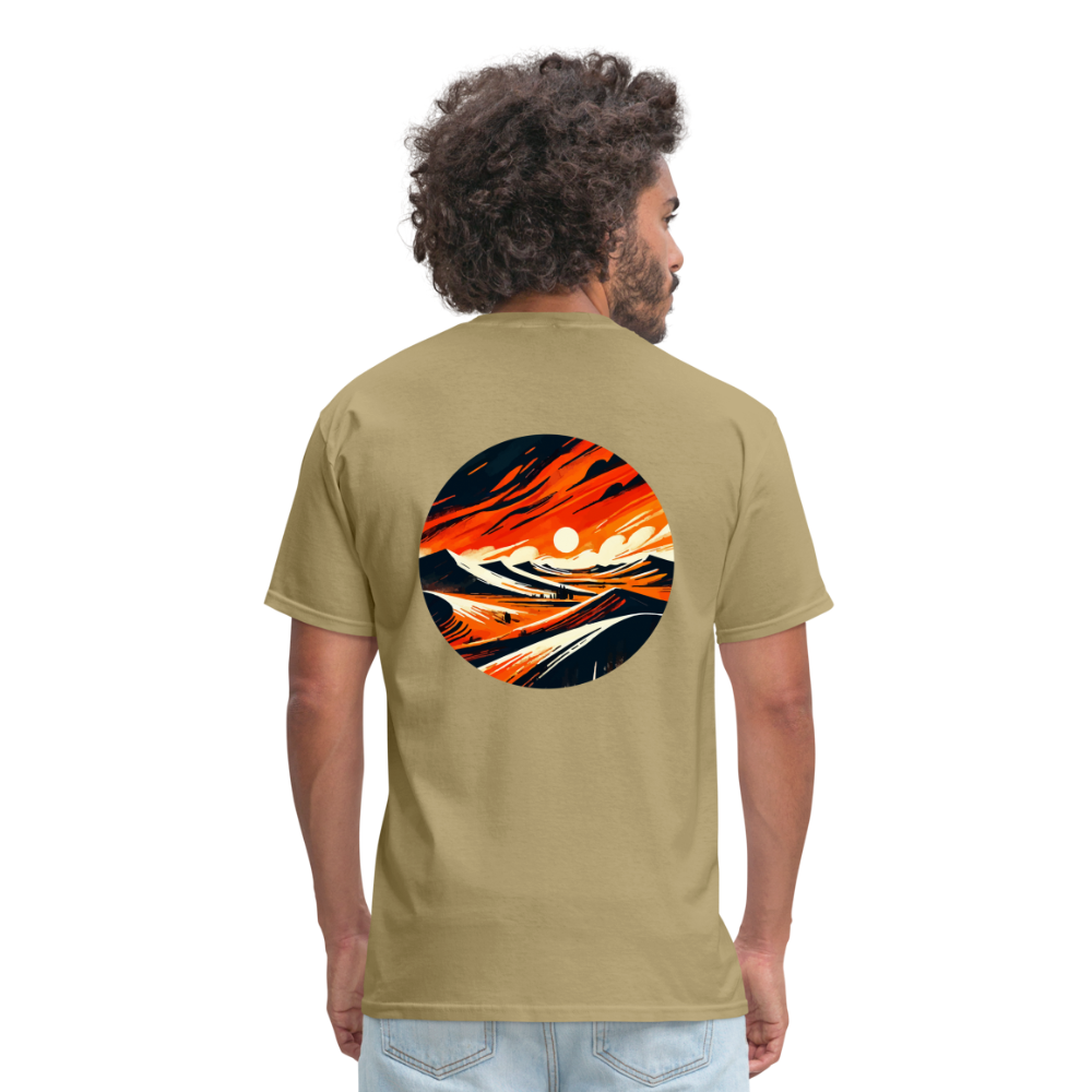 Desert Dunes Unisex Classic T-Shirt with Logo - khaki