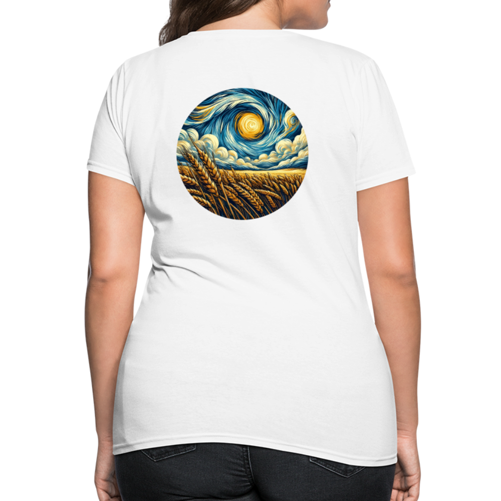 Women's Wheat Field Graphic T-Shirt with Logo - white