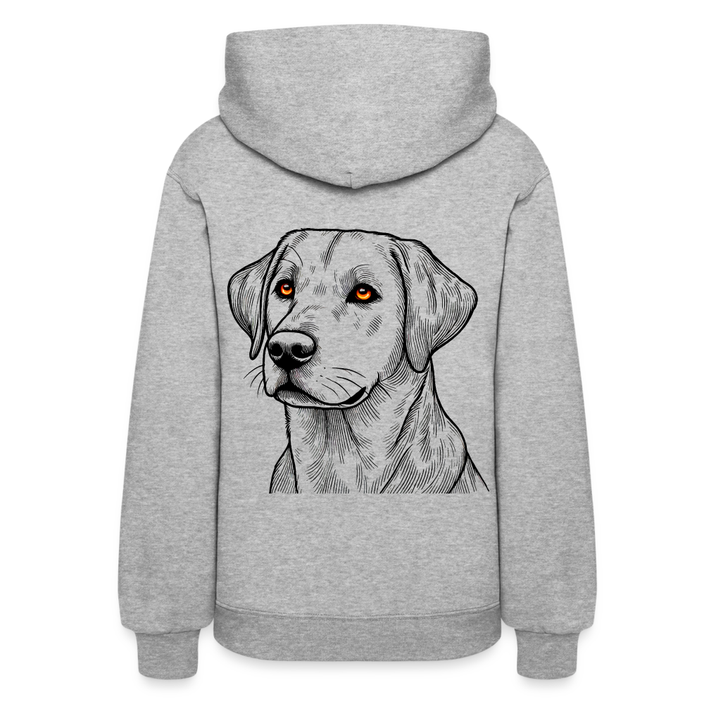 Women's Fine Line Labrador Graphic Hoodie with Logo - heather gray