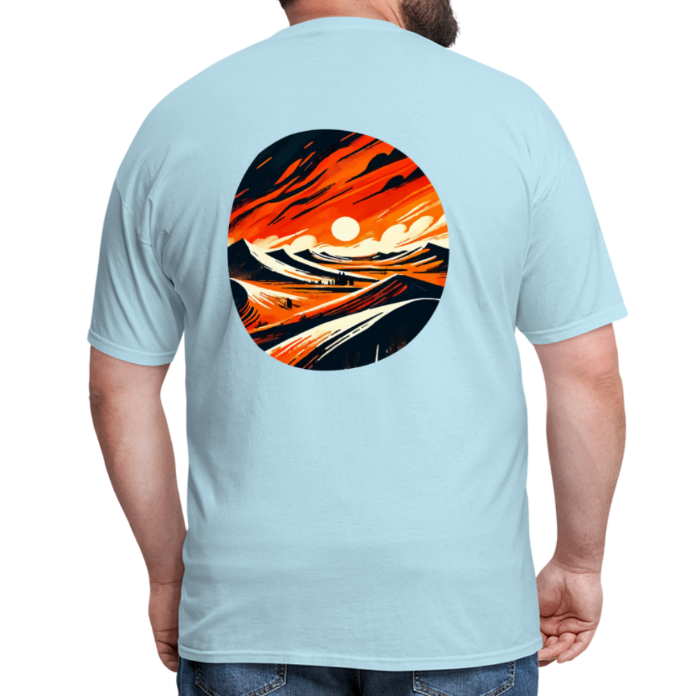 Desert Dunes Unisex Classic T-Shirt with Logo - powder blue