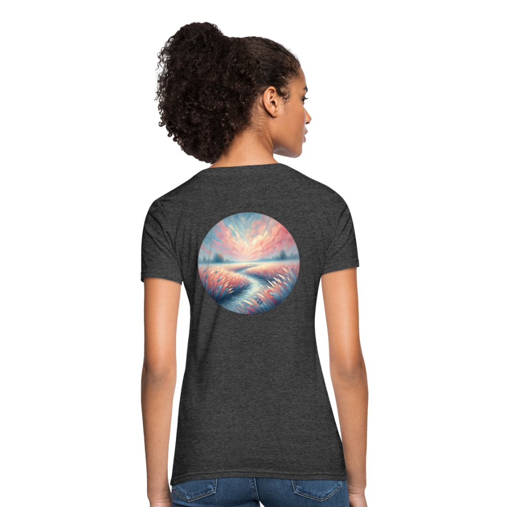 Women's River Meadow Graphic T-Shirt with Logo - heather black