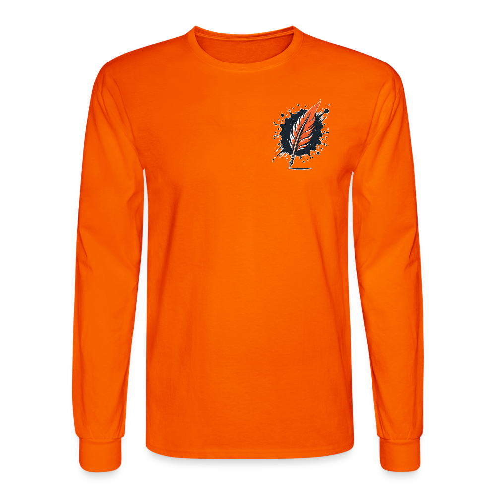 Men's Plain Long Sleeve Shirt with Logo - orange