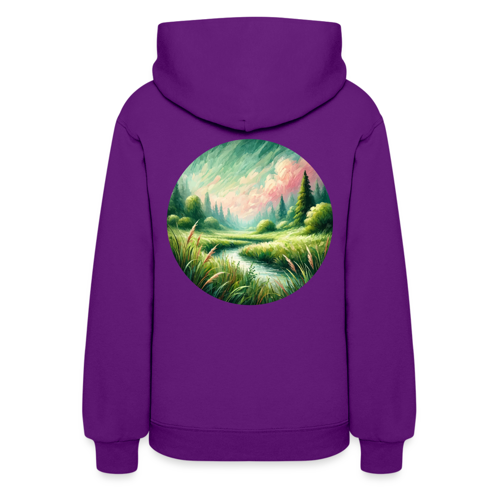 Women's Meadow Graphic Hoodie with Logo - purple