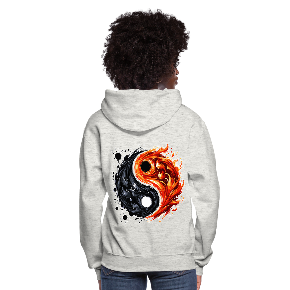 Women's Official Ink and Ember  Yin and Yang Hoodie with Logo - heather oatmeal