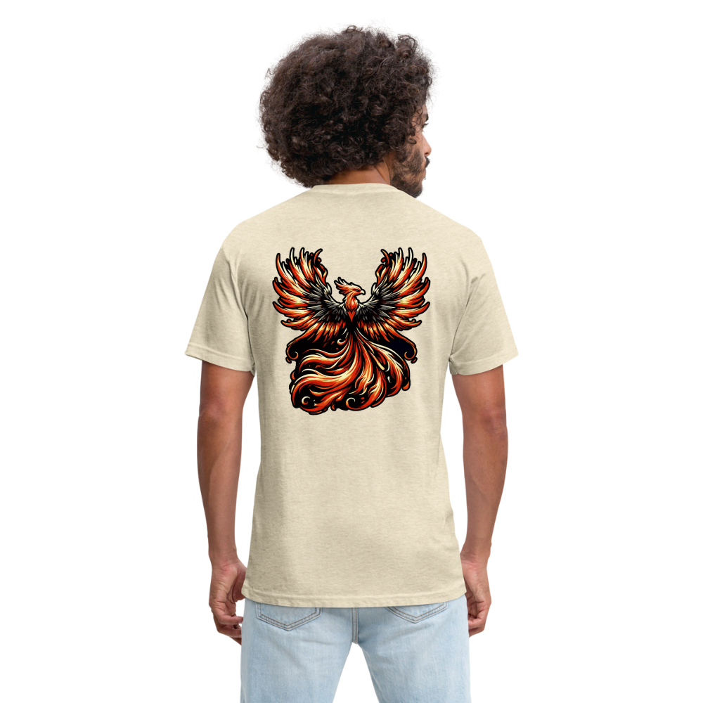 Phoenix Graphic Unisex Fitted Cotton/Poly T-Shirt with Logo - heather cream