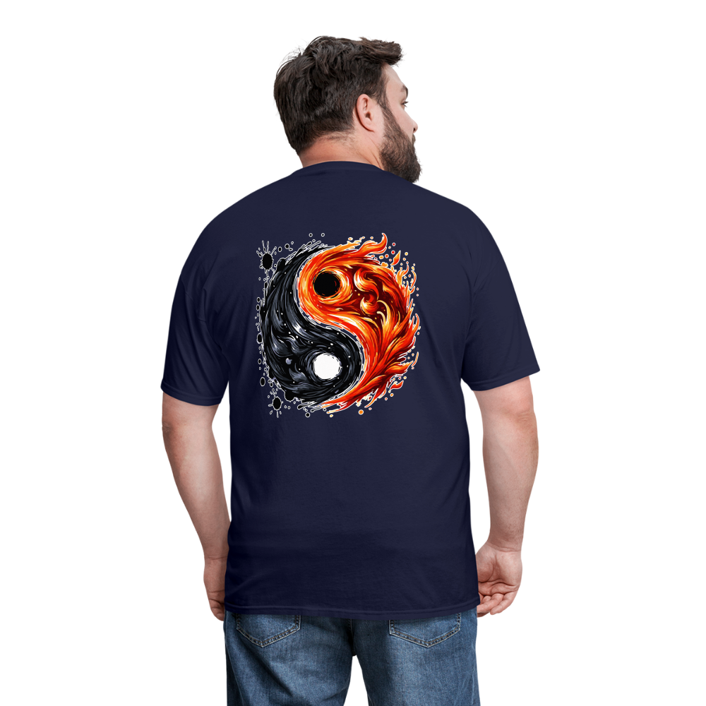 Official Yin and Yang Ink and Ember Unisex Classic T-Shirt with Logo - navy