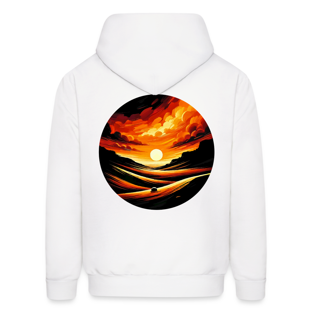 Men's Desert Sunset Graphic Hoodie with Logo - white