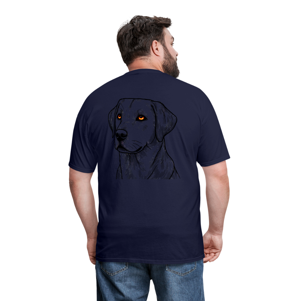 Fine Line Labrador Graphic Unisex Classic T-Shirt with Logo - navy