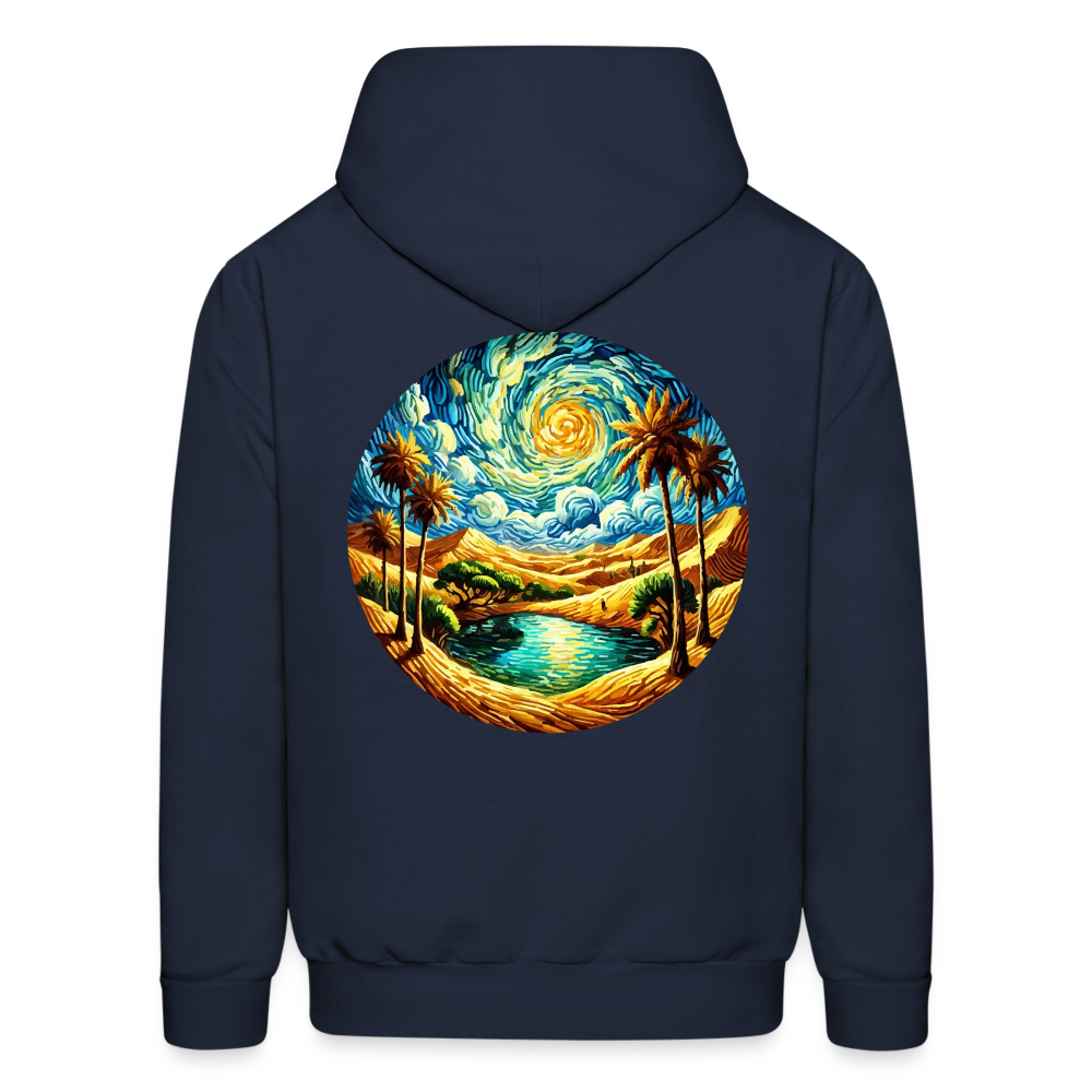 Men's Desert Oasis Graphic Hoodie with Logo - navy