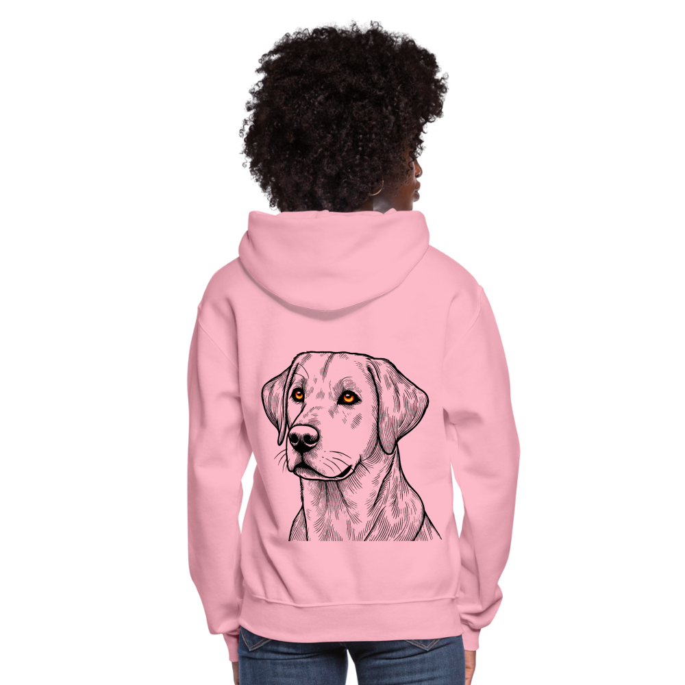 Women's Fine Line Labrador Graphic Hoodie with Logo - classic pink