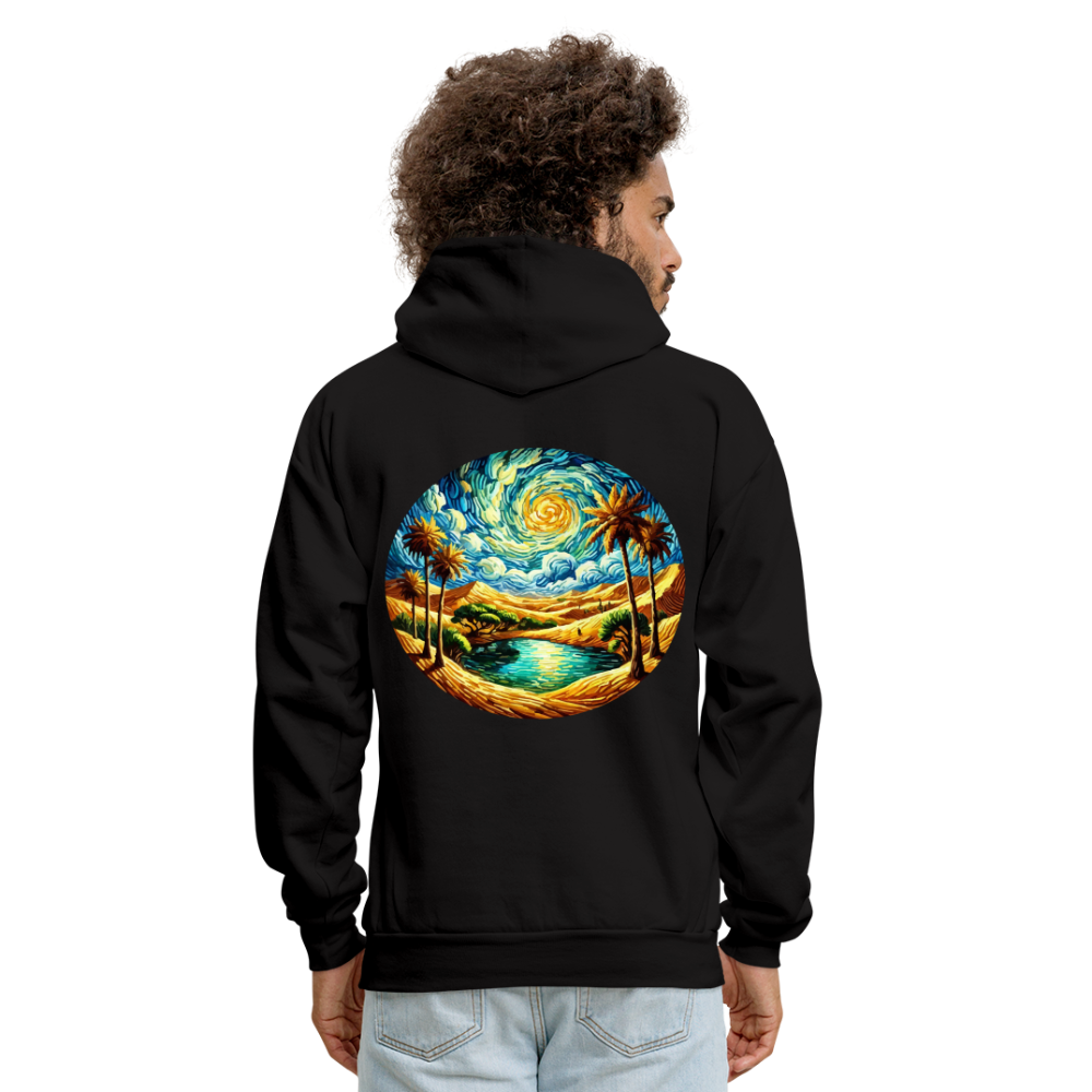 Men's Desert Oasis Graphic Hoodie with Logo - black