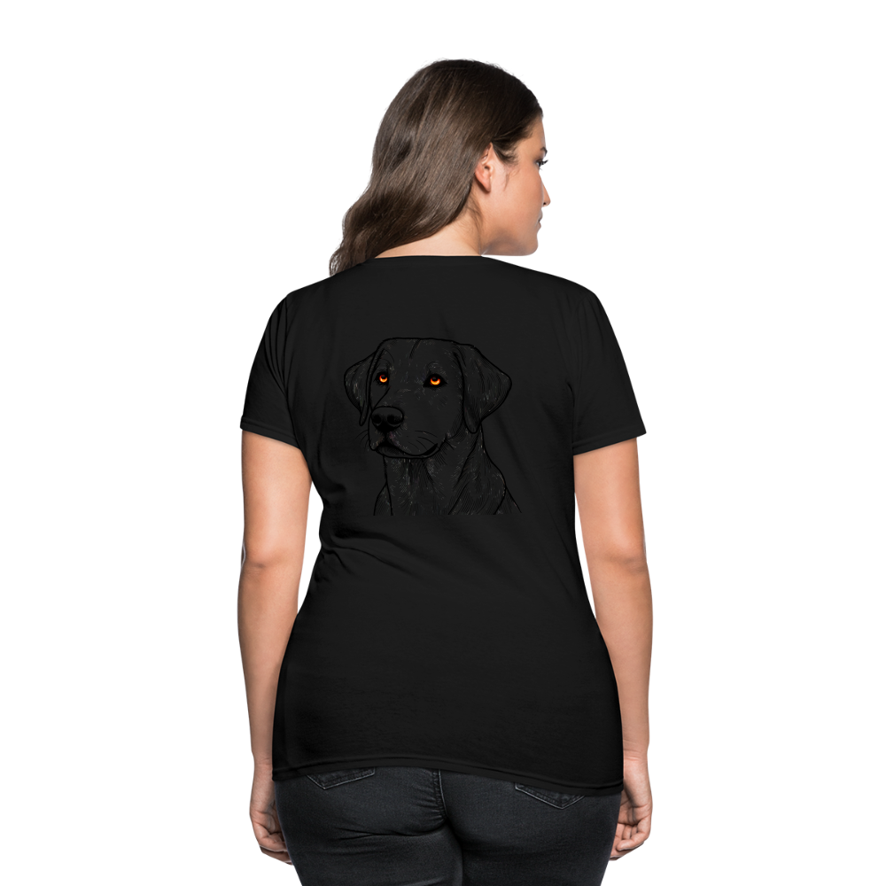 Women's Fine Line Labrador Graphic T-Shirt with Logo - black