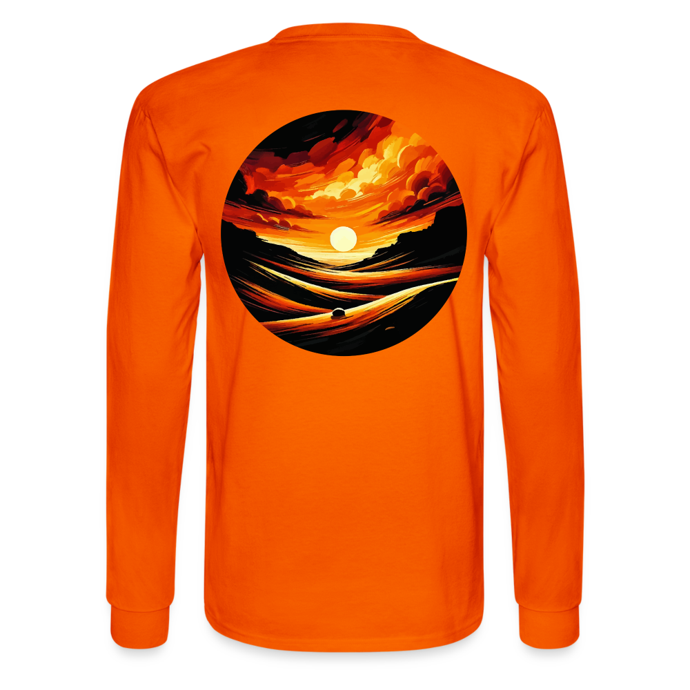 Men's Desert Sunset Graphic Long Sleeve Shirt with Logo - orange