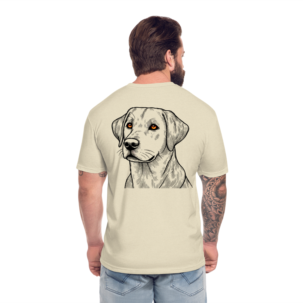 Fine Line Labrador Graphic Unisex Fitted Cotton/Poly T-Shirt with Logo - heather cream