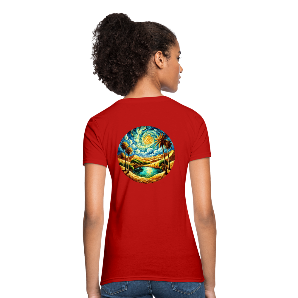 Women's Desert Oasis T-Shirt with Logo - red