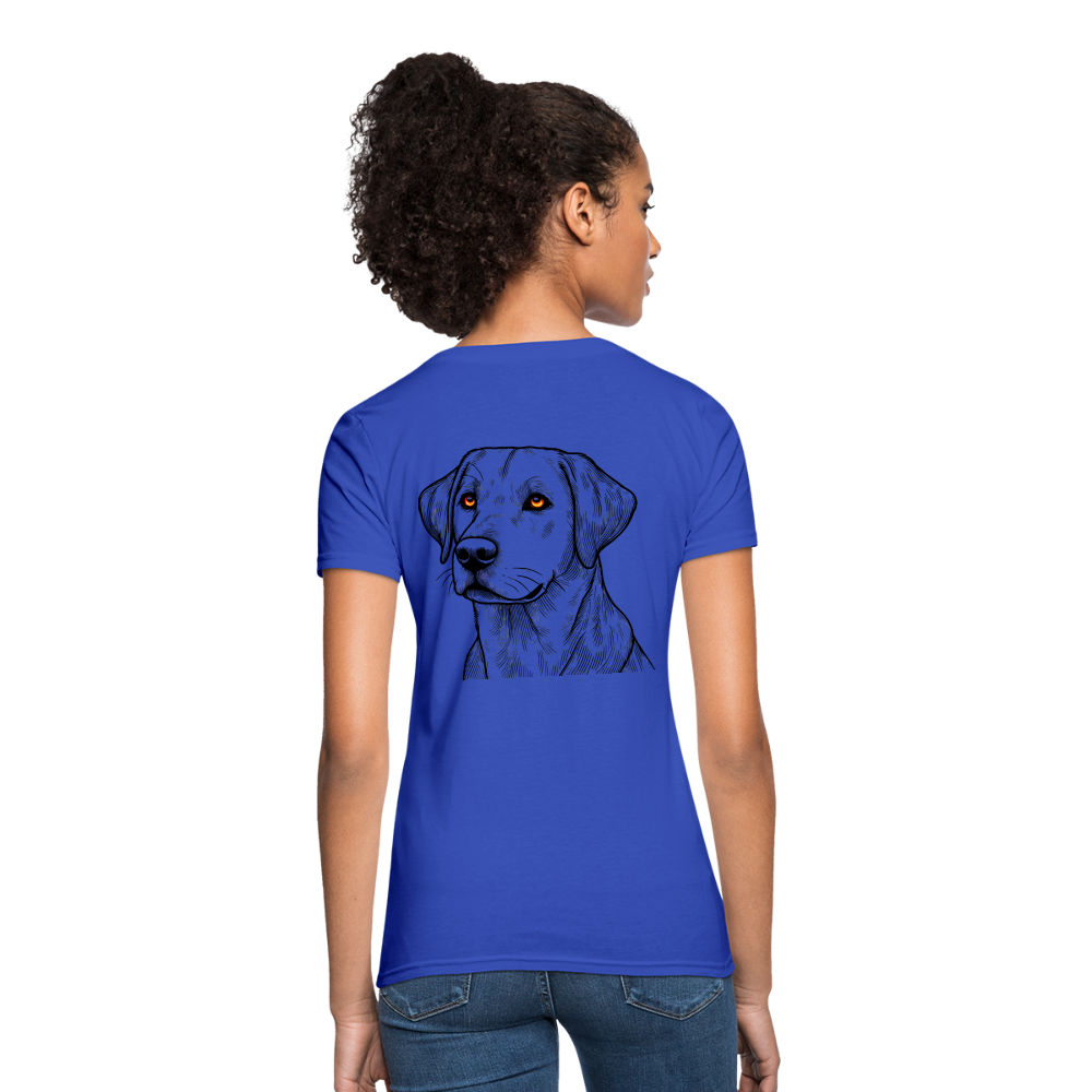 Women's Fine Line Labrador Graphic T-Shirt with Logo - royal blue