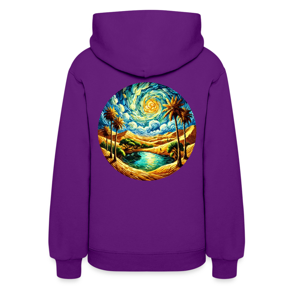 Women's Desert Oasis Graphic Hoodie with Logo - purple