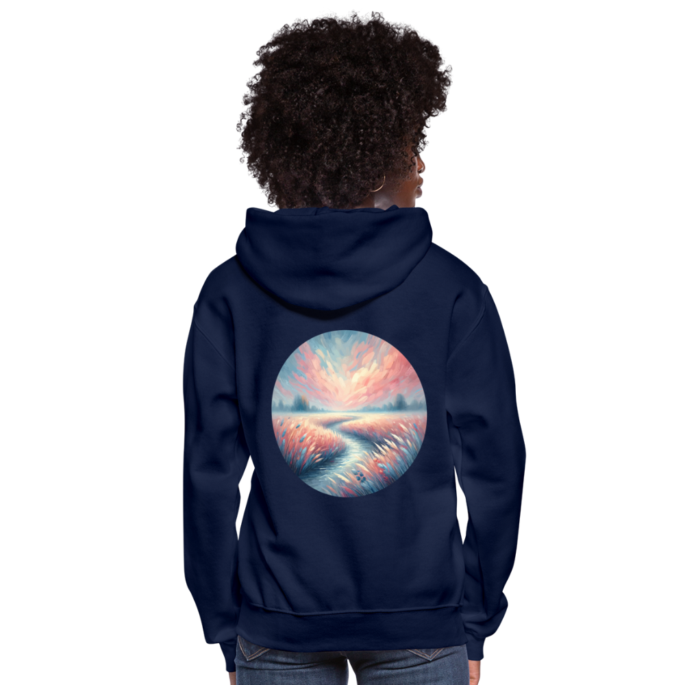 Women's River Meadow Graphic Hoodie with Logo - navy