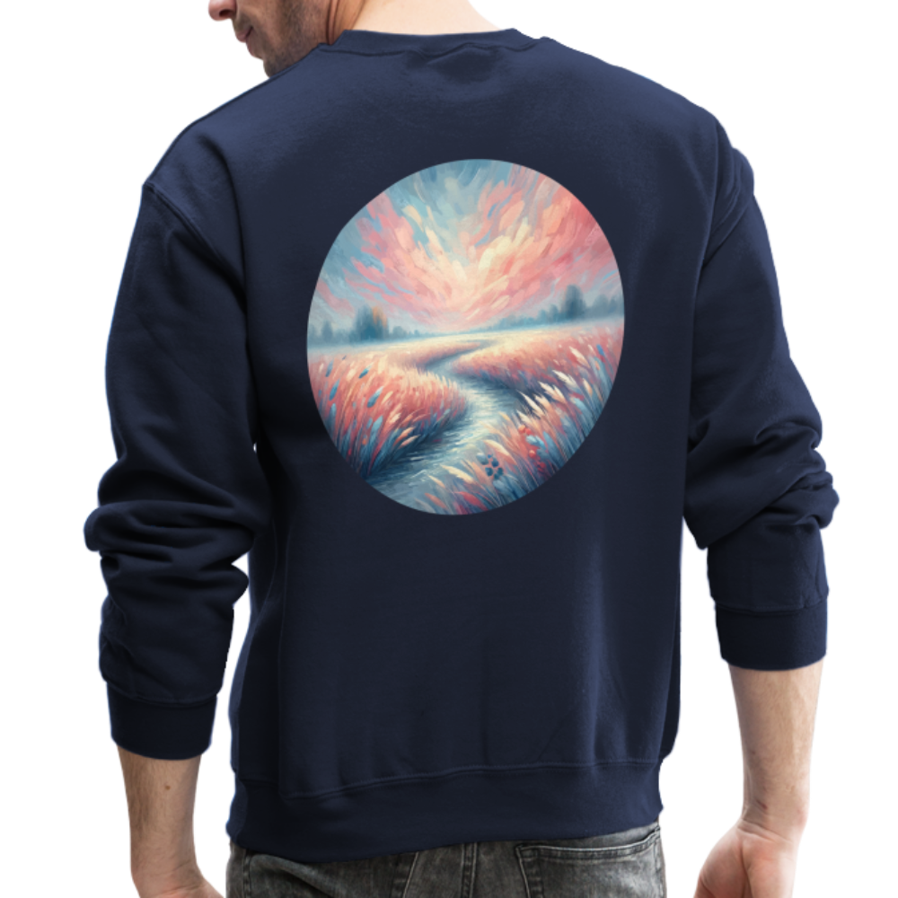 River Meadow Graphic Crewneck Sweatshirt with Logo - navy