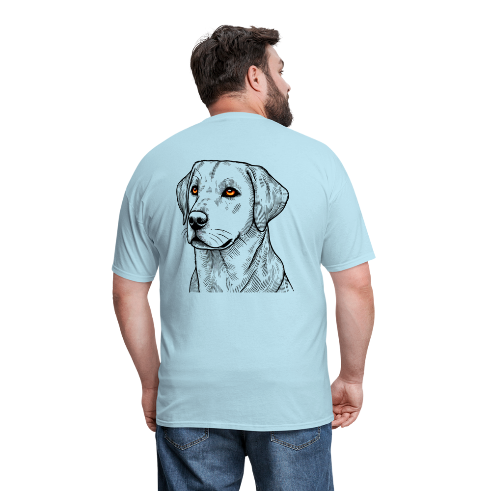 Fine Line Labrador Graphic Unisex Classic T-Shirt with Logo - powder blue