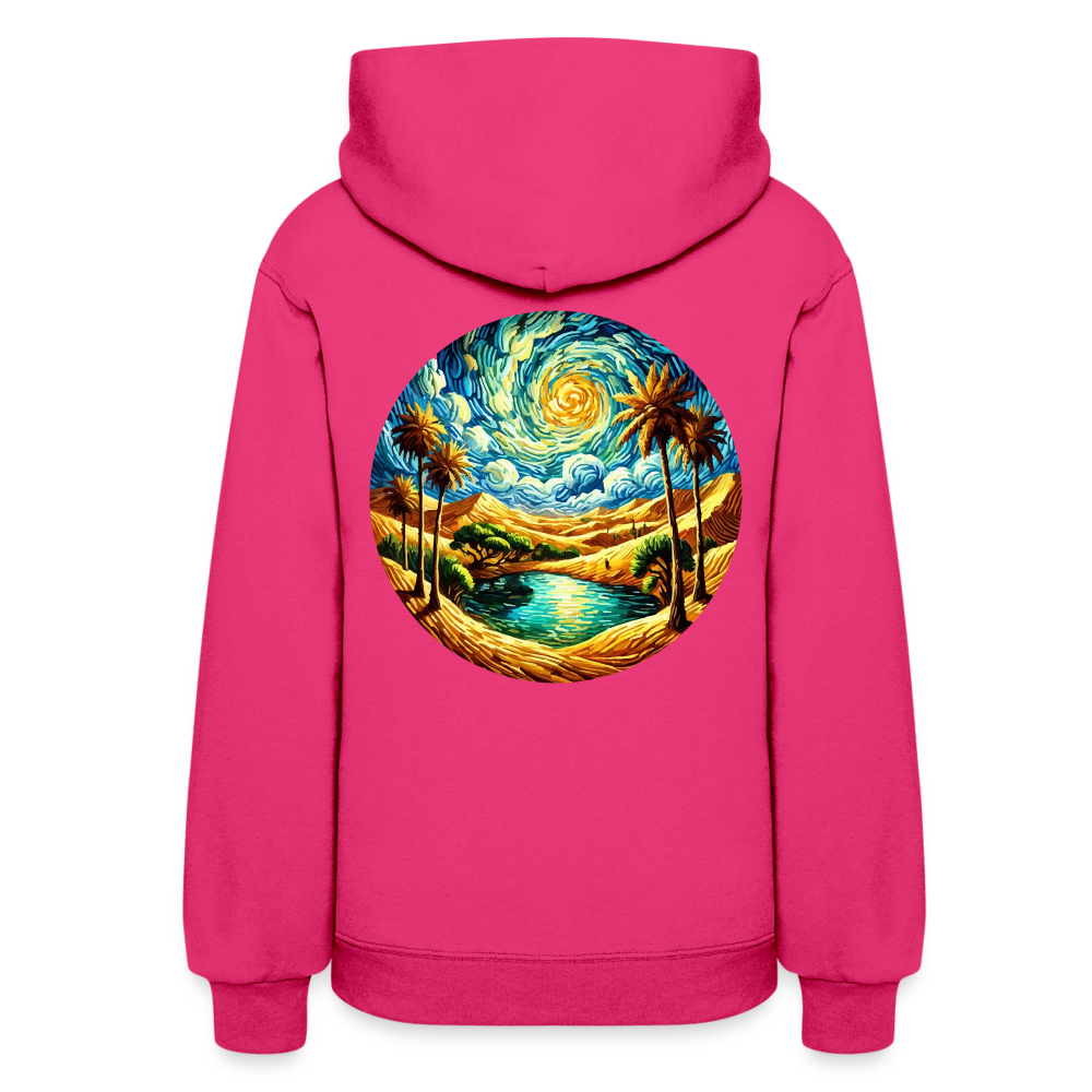 Women's Desert Oasis Graphic Hoodie with Logo - fuchsia