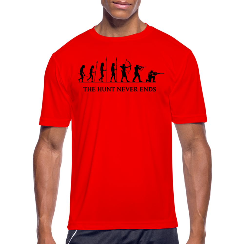 A Hunter's Evolution Moisture Wicking Performance T-Shirt with Logo - red