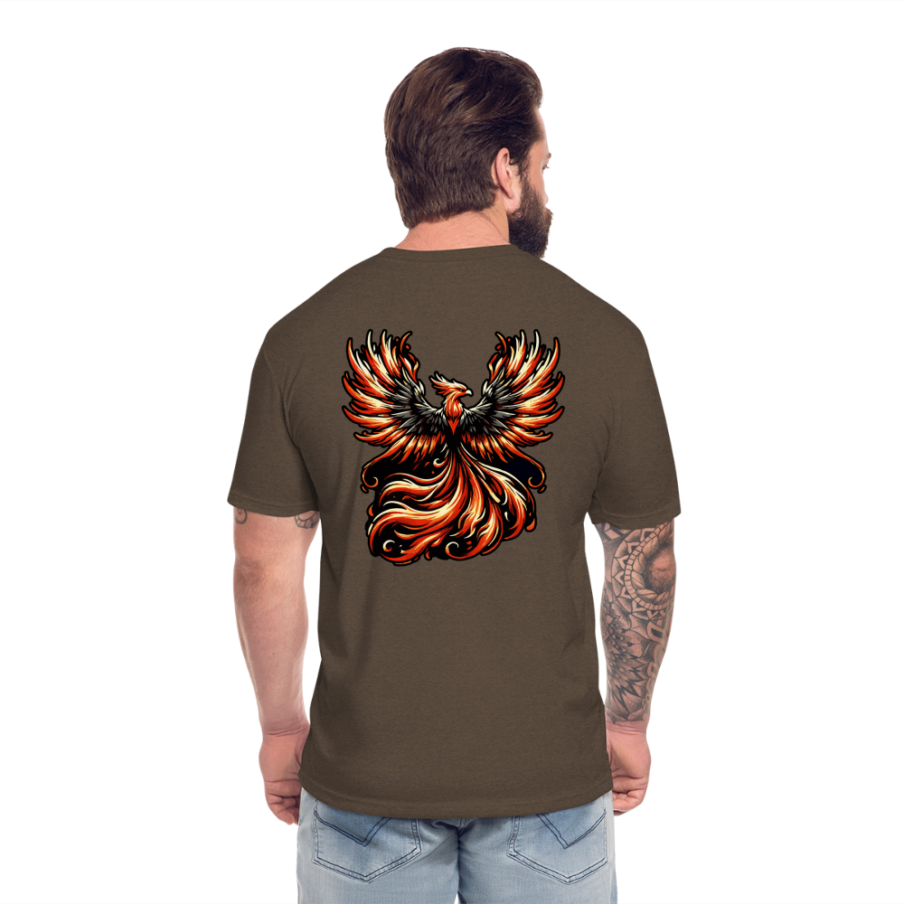 Phoenix Graphic Unisex Fitted Cotton/Poly T-Shirt with Logo - heather espresso