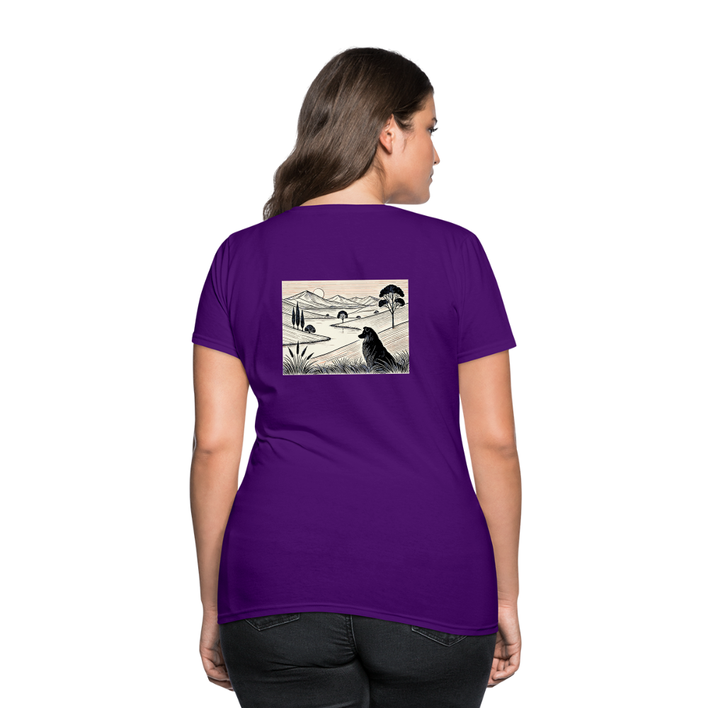 Women's Australian Shepherd Prairie T-Shirt with Logo - purple