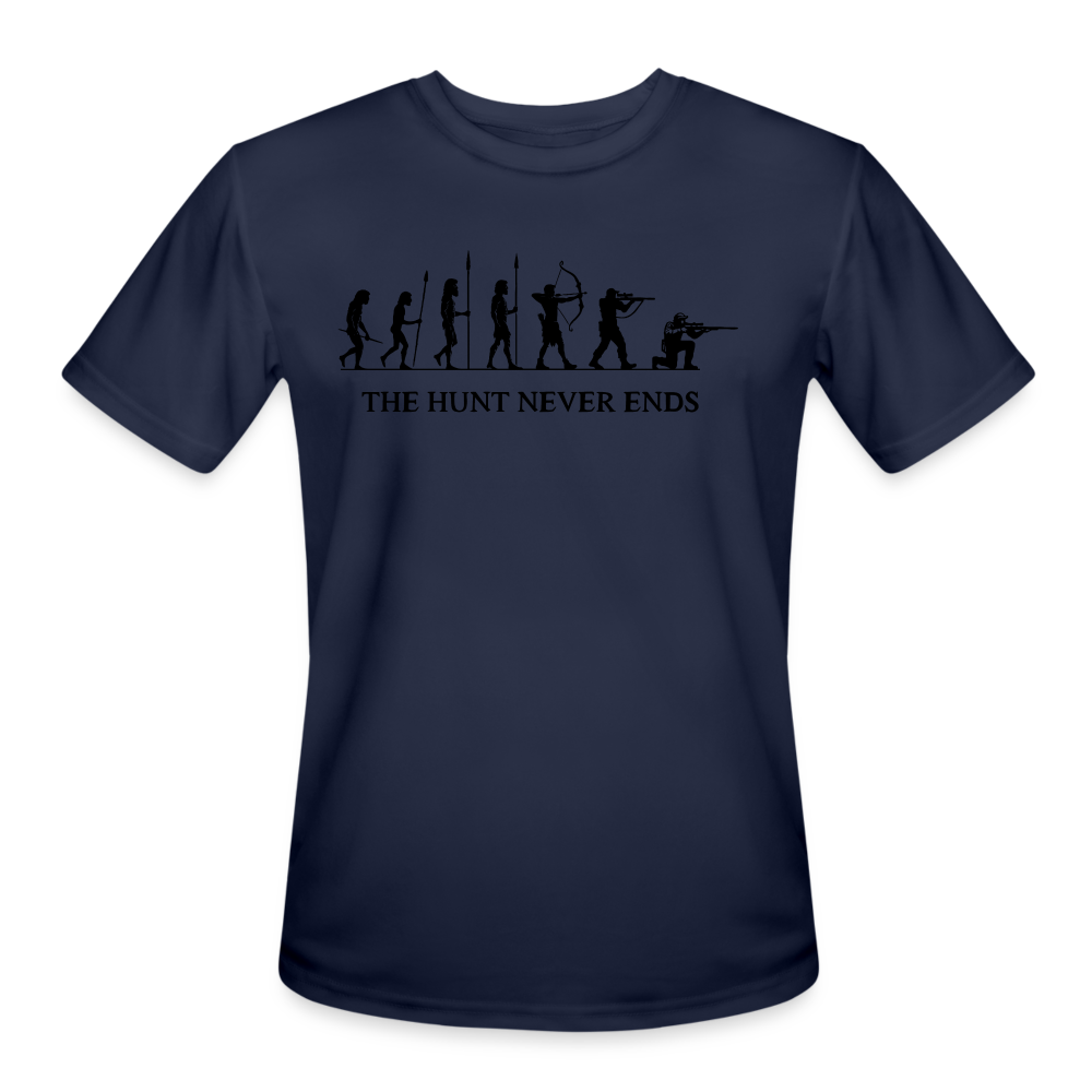 A Hunter's Evolution Moisture Wicking Performance T-Shirt with Logo - navy