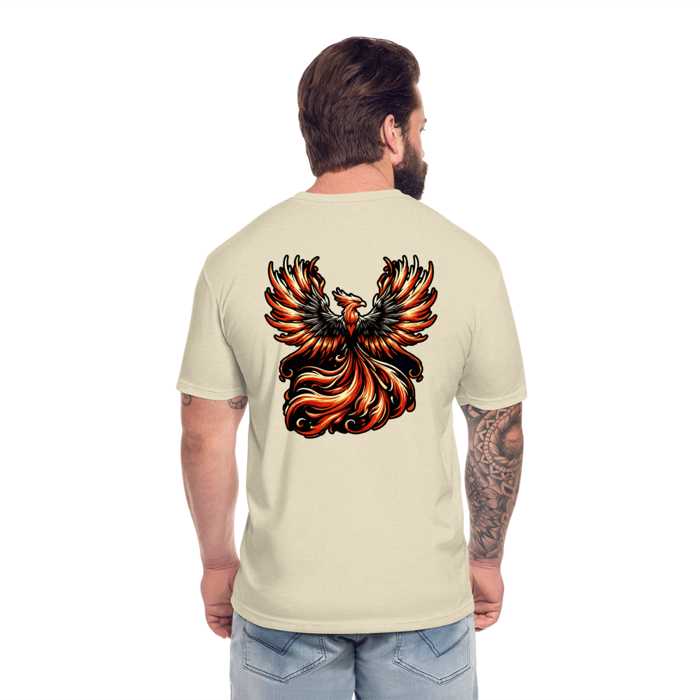 Phoenix Graphic Unisex Fitted Cotton/Poly T-Shirt with Logo - heather cream