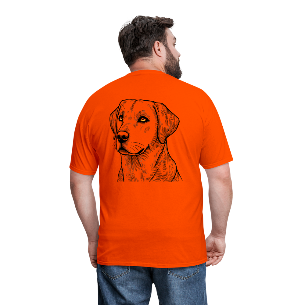 Fine Line Labrador Graphic Unisex Classic T-Shirt with Logo - orange