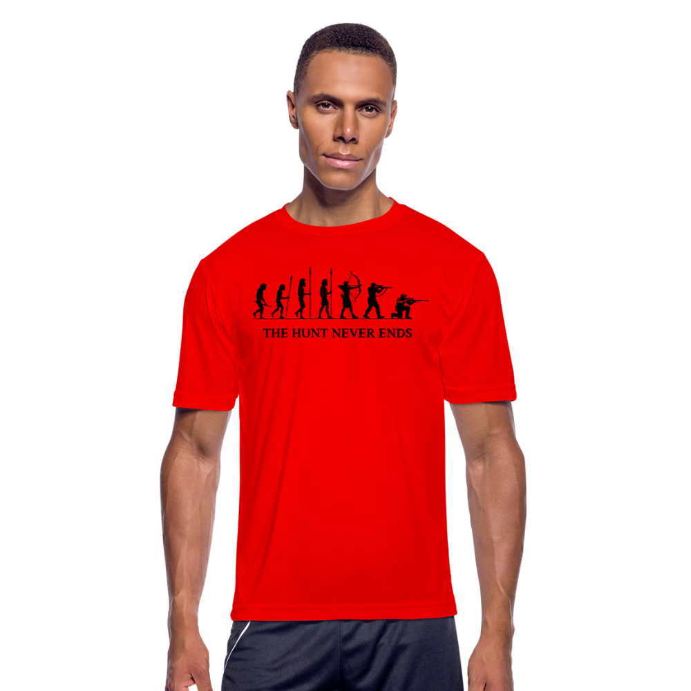 A Hunter's Evolution Moisture Wicking Performance T-Shirt with Logo - red