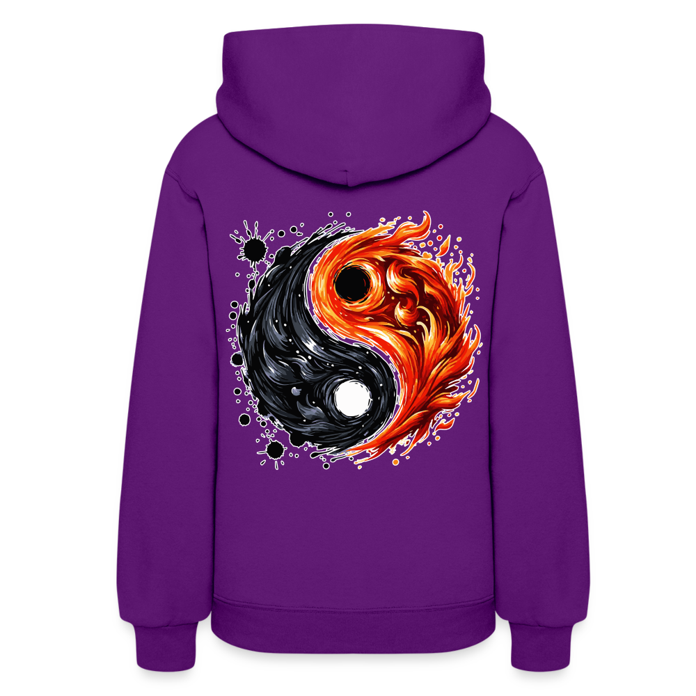 Women's Official Ink and Ember  Yin and Yang Hoodie with Logo - purple