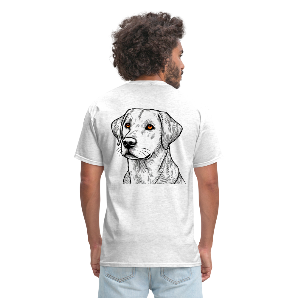 Fine Line Labrador Graphic Unisex Classic T-Shirt with Logo - light heather gray