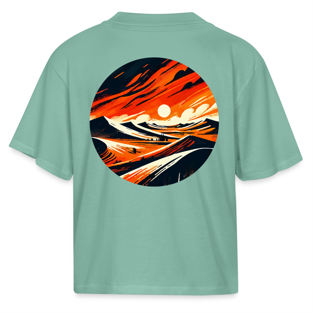 Women's Desert Dunes Graphic Boxy Tee with Logo - saltwater