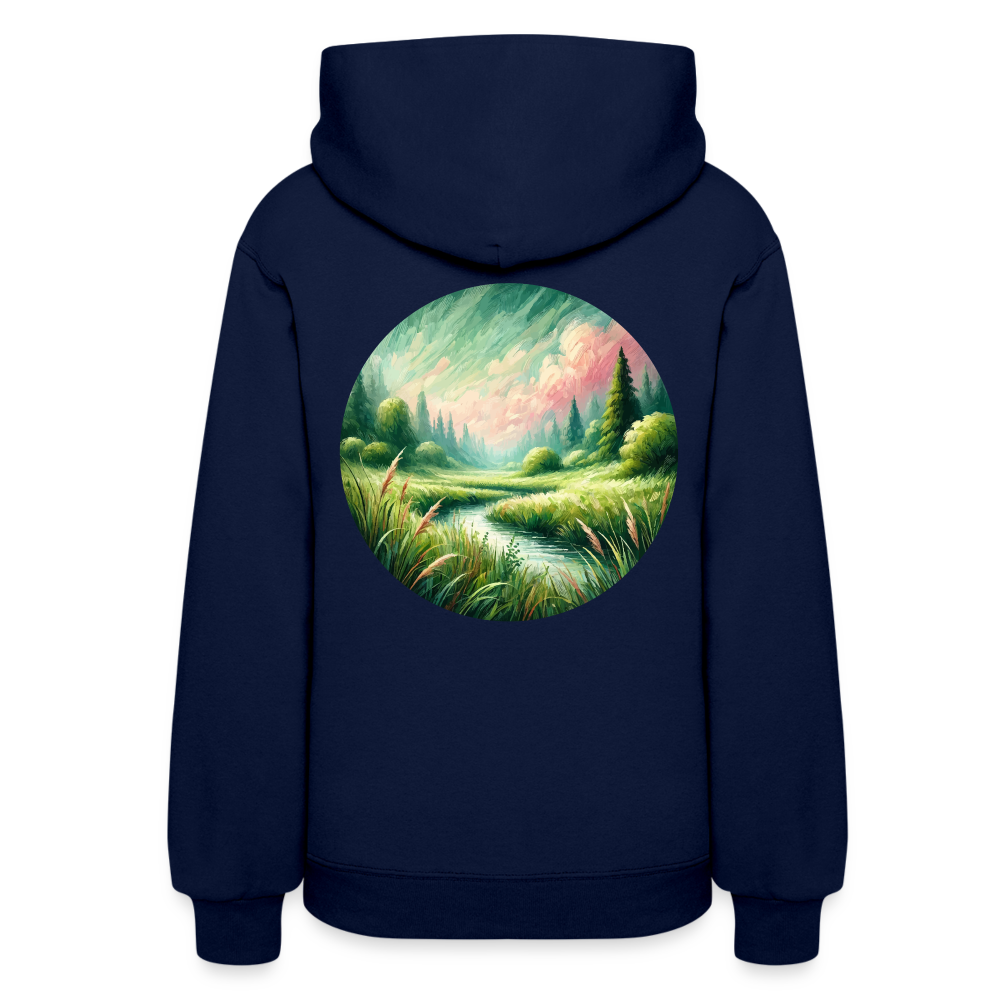 Women's Meadow Graphic Hoodie with Logo - navy