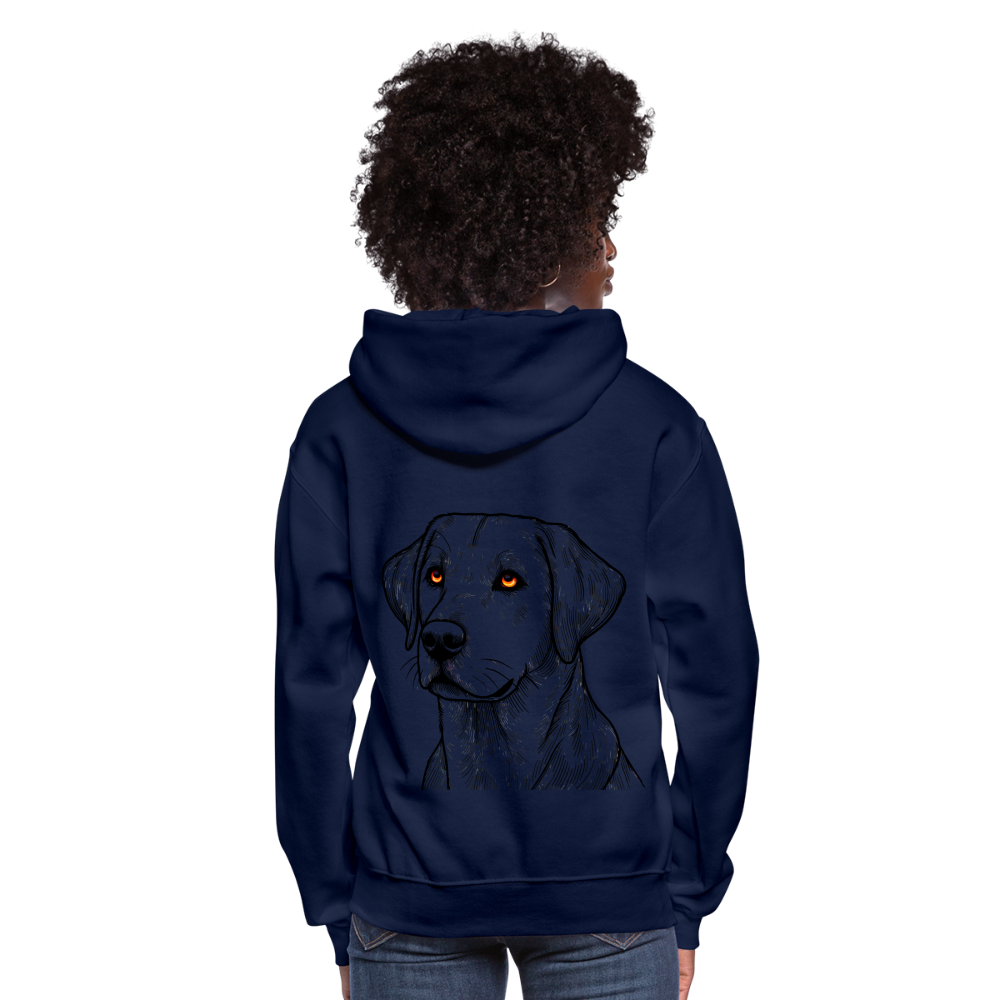 Women's Fine Line Labrador Graphic Hoodie with Logo - navy