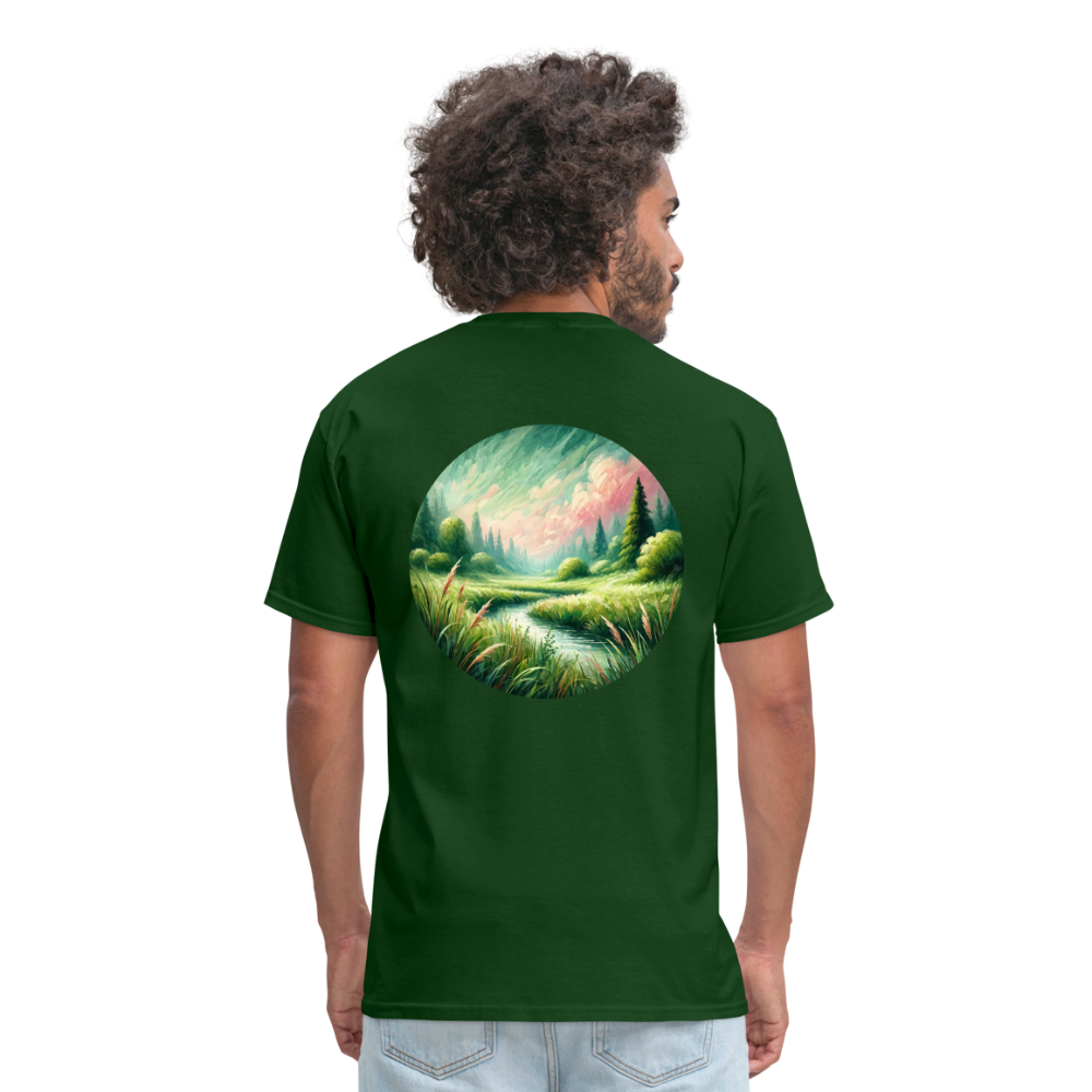 Meadow Graphic Unisex Classic T-Shirt with Logo - forest green