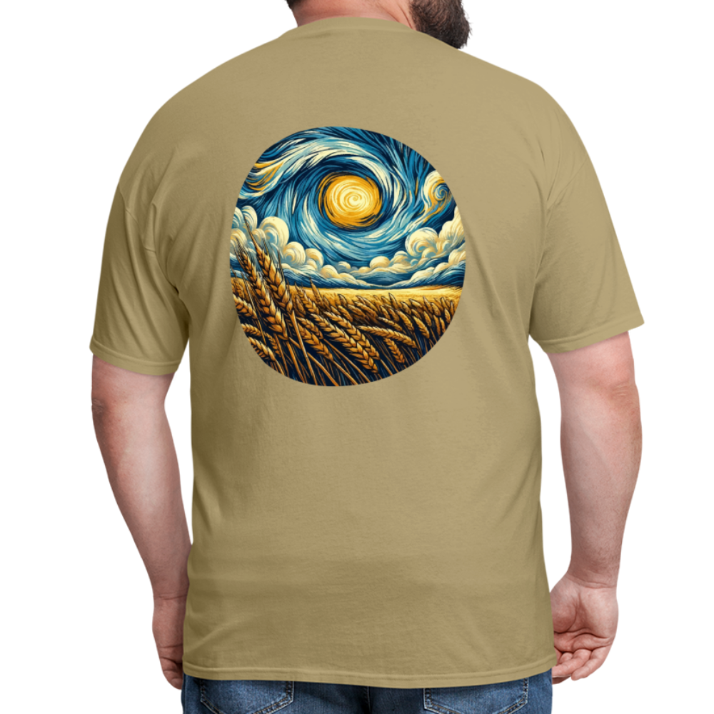 Wheat Field Graphic Unisex Classic T-Shirt with Logo - khaki