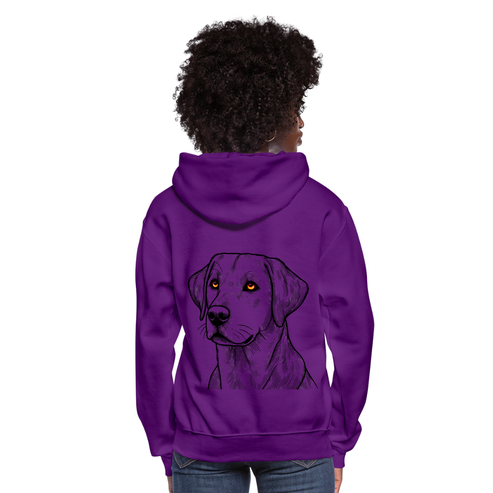 Women's Fine Line Labrador Graphic Hoodie with Logo - purple