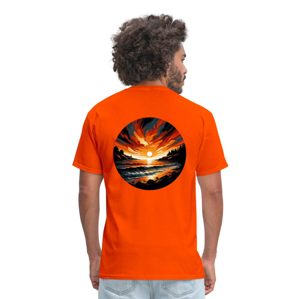 Beach Sunset Graphic Unisex Classic T-Shirt with Logo - orange