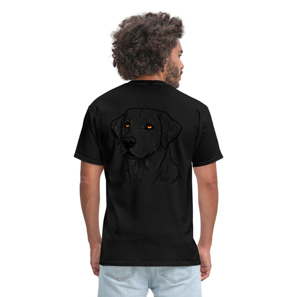 Fine Line Labrador Graphic Unisex Classic T-Shirt with Logo - black