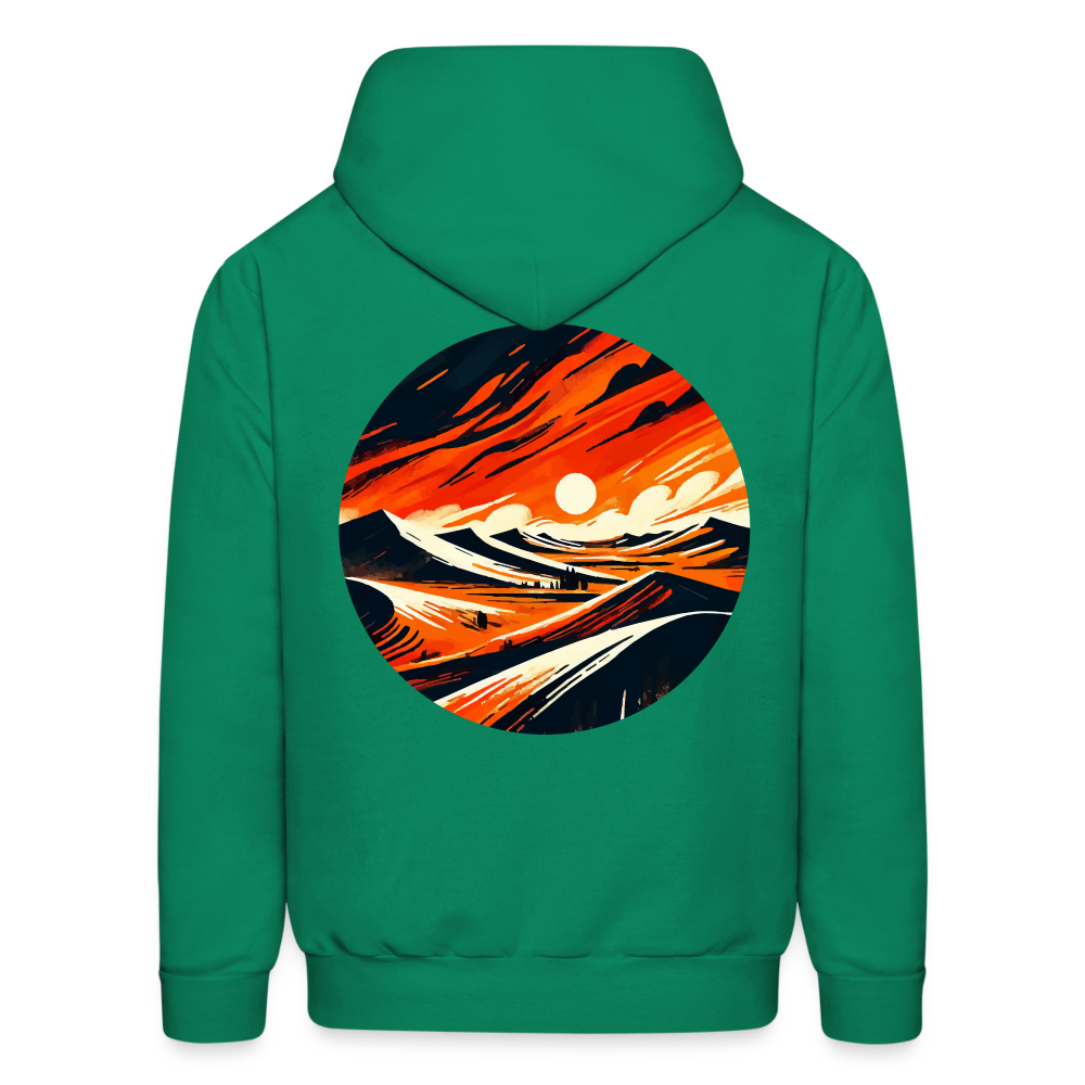 Men's Desert Dunes Graphic Hoodie with Logo - kelly green