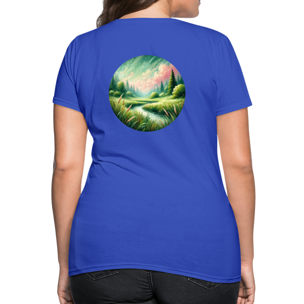 Women's Meadow Graphic T-Shirt with Logo - royal blue