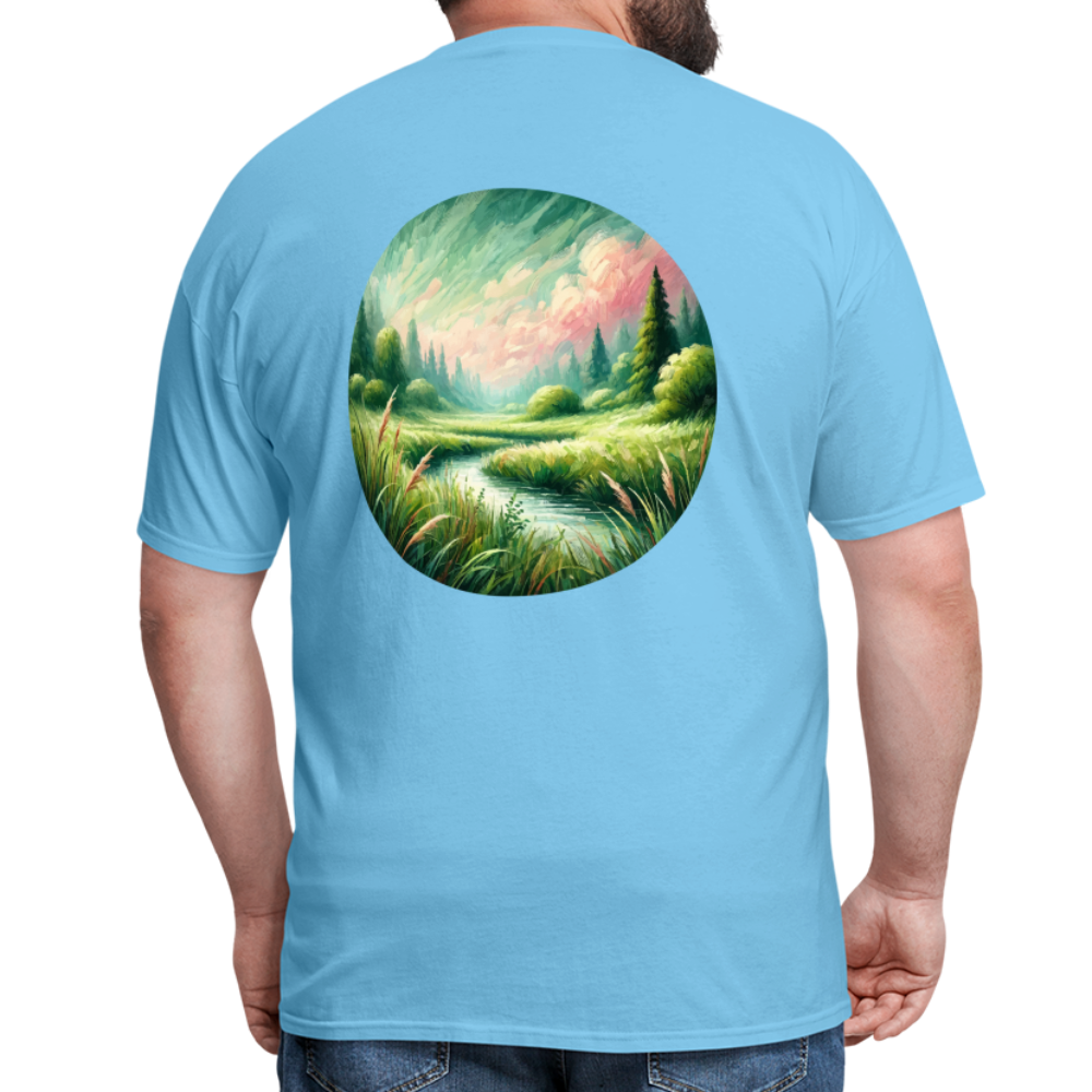 Meadow Graphic Unisex Classic T-Shirt with Logo - aquatic blue