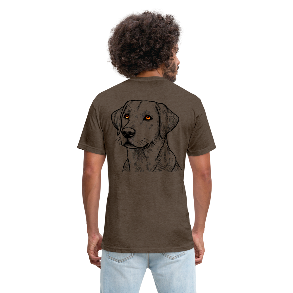 Fine Line Labrador Graphic Unisex Fitted Cotton/Poly T-Shirt with Logo - heather espresso